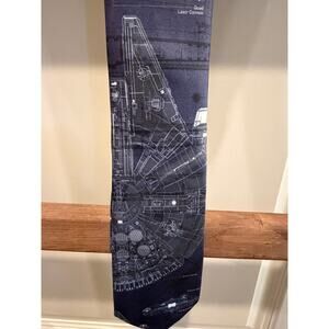 Star Wars Necktie- Blue- Millennium Falcon-Schematic Design-Polyester